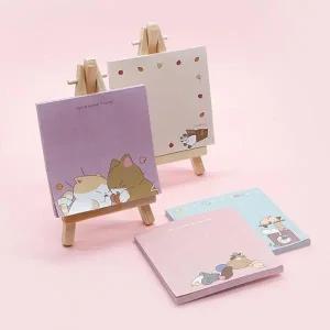 핑크풋 냥냥 이젤 떡메모지 비접착 포스트메모