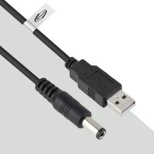 USB DC플러그 전원잭 2m 5.5x2.5mm 18W 충전케이블 충전기선 내경2.5 변환 커넥터 콘센트 외경5.5 충전선