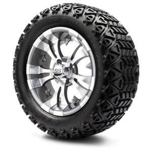 MODZ 뱀파이어 건메탈 14인치 골프 카트 휠 및 아리순 X-트레일 (23x10-14) DOT 올터레인 타이어 콤보 - 4종 세트