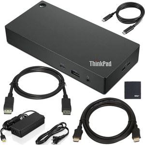 레노버 씽크패드 USB 타입-C 도크 2세대 4K(40AY0090US) + 줌스피드 HDMI 케이블(이더넷 포함) 디스플레이