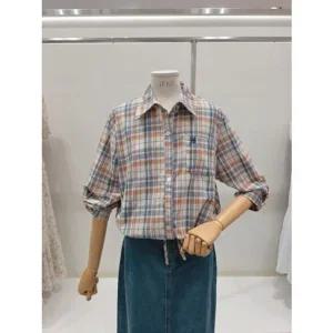 [갤러리아] [이프네]체크 자수 스트링 롤업 셔츠(DP7WBL07)