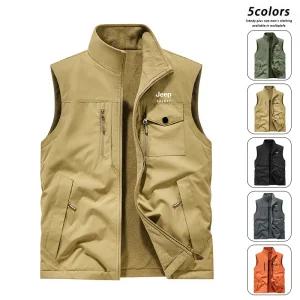 JEEP SPIRIT 남성 가을 겨울 조끼 방한 양면 멀티 포켓 따뜻한 조끼