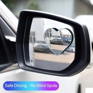 하트 블라인드 스팟 미러 하트 모양 차량 사이드 미러 블라인드 스팟 스틱 온 자동차 볼록 백미러 세트, 광