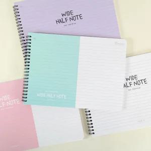 심플 넓게쓰는 하프라인 스프링 노트 2000