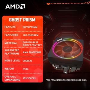 AMD Ryzen 오리지널 방열판 레이스 스파이어/프리즘/스텔스 고스트 프리즘 RGB 구리 바닥 조명 포함) 새 제