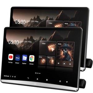12.4인치 4K Android 11 휴대용 자동차 TV 헤드레스트 모니터 뒷좌석 엔터테인먼트 시스템, 듀얼 링크 터치 스크린 지원 전화 무선 미러링, WiFi/블루투스/HDMI/비디오 플레이어 포함