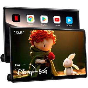 15.6인치 2G+32G 안드로이드 헤드레스트 모니터 화면, 터치스크린이 장착된 차량 뒷좌석용 TV, 모바일 미러 링크/HDMI/WiFi/USB 다기능 비디오 플레이어 지원