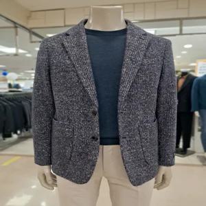 블루체크 울혼방 슬림핏자켓( WSY3JS12ABU)