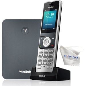 Yealink W76P DECT VoIP 비즈니스 무선 전화 시스템 - W56H 핸드셋과 마이크로파이버 천이 포함된 글로벌 텍 번들 - VoIP 인터넷 전화 서비스 필요