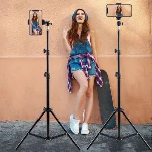 긴 키다리 방송 삼각대 대형 거치대 볼헤드 스마트폰 (WFJVRKE)