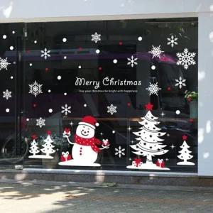 꾸러기눈사람 대) 유리장식스티커 인테리어시트지 크리스마스 쇼윈도우장식 유리시트지