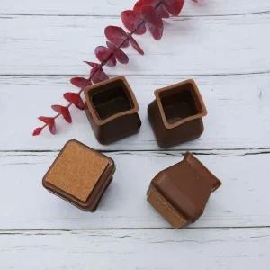 실리콘의자발캡 갈색 사각 중형 1세트 4P 의자커버 (WFJUWBJ)