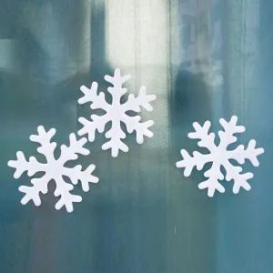 젤리 눈꽃설정 스티커 14cm 3EA  화이트) 크리스마스 설정 눈꽃 눈스티커 귀여운 꾸미기 젤리