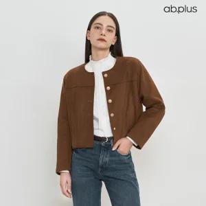 [ab.plus] 라운드 골드 버튼 스웨이드 자켓 (LSZ3MJ36A)