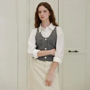 [25 신상] 쓰리 버튼 펀칭 니트 뷔스티에 (VLVCI2927)