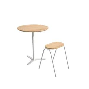 테라스테이블 전원 주택 마당 안뜰 원형 탁자 의자 오크 테이블 40x70cm + 의자 1개