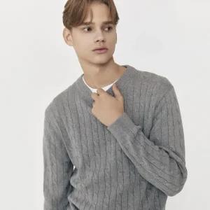 [AK플라자] [지오다노] 남자 니트 가을 꽈배기 니트 케이블 스웨터 591105