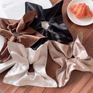 새틴 헤어 사각스크런치 스퀘어 헤어슈슈 곱창밴드 머리끈 스크런치
