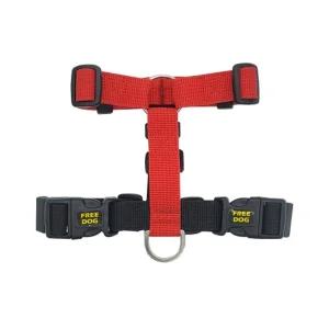 프리독 투웨이 H하네스(레드블랙)애완견가슴줄 애견 강아지외출용품 반려 산책 견산