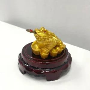 돈 들어오는 재물 금두꺼비 받침 세트 황색들어오는장식품 사무실개업선물 가게오픈 황엽전 황두꺼비 집들