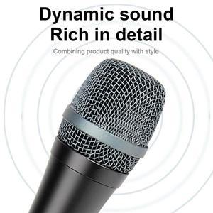 E945 E 유선 다이나믹 카디오이드 마이크 핸드헬드 케이블, 클립 및 가죽 가방 포함 라이브 보컬 카라오케
