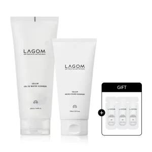 [라곰][수분듀오] 마이크로 폼 클렌저 150ml+젤 투 워터 클렌저 220ml (+클렌징오일 샘플 3매 증정)