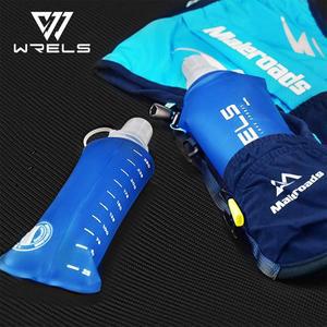 WRELS 야외 접이식 실리콘 물린 크기 물병 러닝 캠핑 하이킹 여행 편리한 150ml 250m