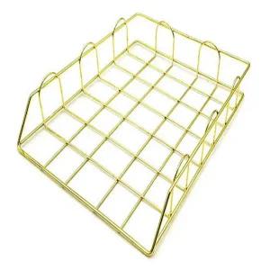 [셀러에이드]A4용지보관함 오픈형 서류함 서류정리대 트레이 골드