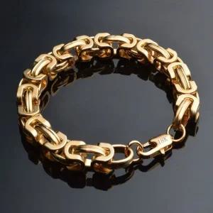 18kgp 볼드 체인 여성 데일리 골드 패션 팔찌