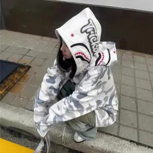 3xl 4xl 5xl 6xl 빅사이즈 패딩 점퍼 자켓 재킷 루즈 캐주얼 남성 후드티 더블캡 카모플라쥬 봄 가을 미국