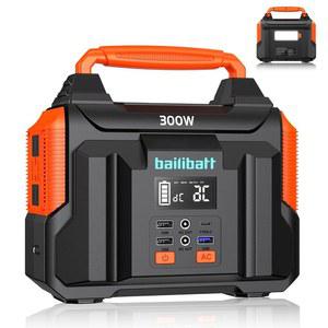 휴대용 발전소 300W 257Wh 리튬 배터리 베일리배트 가정용 소형 발전기 캠핑 여행 긴급 사냥 야외, 노트북용 AC 콘센트가 있는 대형 파워 뱅크