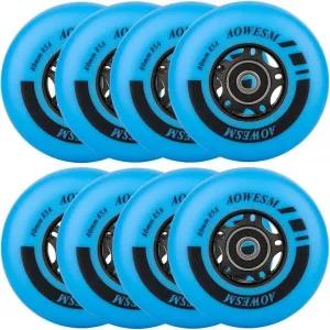 AOWESM 인라인 스케이트 휠 80mm 76mm 72mm 85a 실외 실내 블랙 블루 레드 롤러 하키 블레이드 교체 베어링