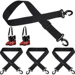 4피스 스키 부츠 캐리어 스트랩 조절 가능한 스노보드 숄더 슬링 목줄 아이스 스케이트 폴 캐리 키트 쿠션