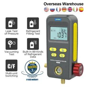 호환  AUTOOL LM110 디지털 냉동 매니폴드 HVAC 저온 중간 진공 압력 온도 자동차 에어컨 테스터 불소 측정