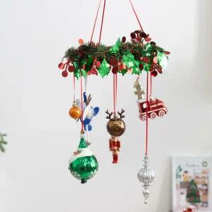 아트박스/플라워트리 크리스마스 가랜드 벽장식 산타루돌프 샹들리에 43cm