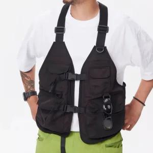 테크웨어 작업 조끼 전투 군그린 멜빵 기능성 등산 카키