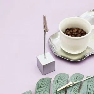 메모 스퀘어 실버 메모홀더 심플 집게 메모꽂이 (47DV6)