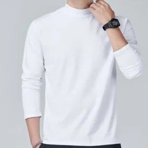 남성 스판 반목 긴팔티 무지 얇은 폴라티 레이어드티 가을겨울 데일리 학생 출근