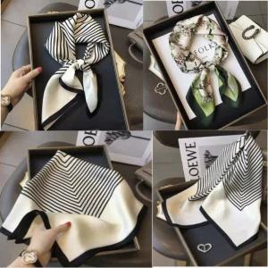 성원유통 여성스카프 데일리 쁘띠 사각 봄 가을 실크 스카프 머플러 70x70