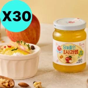 오뚜기 당을 줄인 청송 사과 쨈 과일 잼 30개 대용량