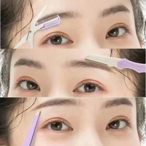 고품질 TW 휴대용 눈썹정리세트 가위 칼 핀셋 구성 미용도구 (WFK5YME)