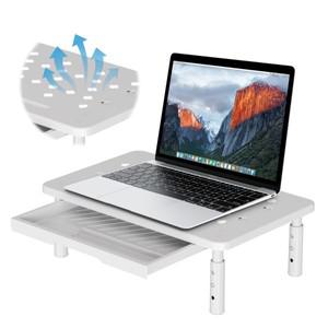 컴퓨터 모니터 스탠드 3 높이 조절 가능한 노트북 라이저(공기 흐름 통풍구 포함) PC 프린터용 데스크 주최