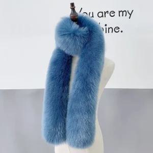 파란색 목도리 하늘색 털 머플러 겨울 양털 퍼
