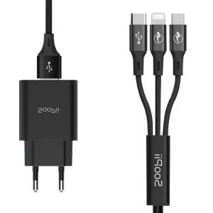 쌍문상회 3in1케이블 Soopii 멀티충전 GS-552S07QC 고속 3A 18W 3in1동시