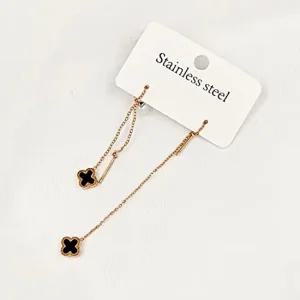 써지컬스틸 롱 귀걸이 드롭 귀걸이 드롭귀걸이 크로바귀걸이 드랍귀걸이 크로버귀걸이