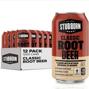 STUBBORN SODA, 클래식 루트 비어, 355ml(12온스) 캔 (12팩)