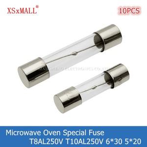 세라믹 퓨즈 튜브10PCS 전자 레인지 전원 퓨즈 T8AL250V 6x30MM 5x20MM LG 호환 Midea Gnz 용 시간 지연 유