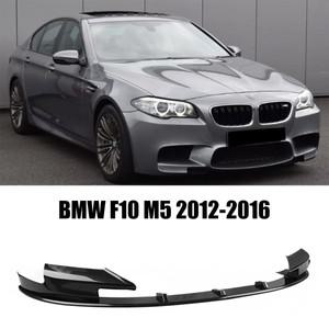 BMW 호환 F10 M5 2012-2016 카본 룩 광택 블랙 프론트 범퍼 립 스포일러 스플리터 하부 에어 벤트 코너 사