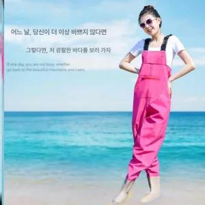 여성용 가슴장화 농사 방수 바지장화 체험 갯바위