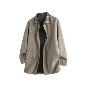 남성 댄디한멋짐 하프 코트 빈티지 모직 라이트 재킷 가을 빅사이즈 캐주얼 트렌치 OOTD3